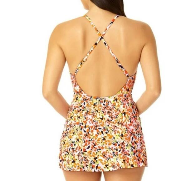 Anne Cole Swim Dress One Piece Skirted Swimsuit Women’s 16 Multicolor Resort - Picture 2 of 8